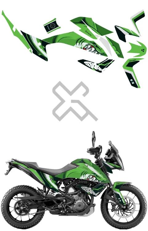 Shark Edition Full Body Sticker Compatible with 250/390 Adventure 250/390 | Made In Premium Gloss Vinyl With FPF(Fade Protection Film), Water Proof, Precut Sticker, Pack Of 1 Compatible with Both Side